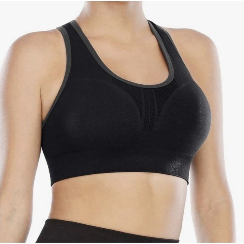 Healthyoga Sports Bra Sz XXXL 3XL Athletic Yoga Running Black Racer Back Top NWT